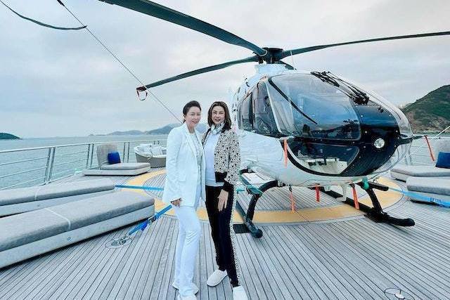 From child stars to rich women of Hong Kong, they are showing off luxury yachts on the helipad.

