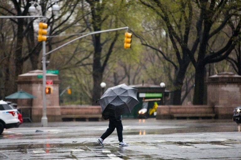 A severe storm hit New York, it rained up to 4 inches.

