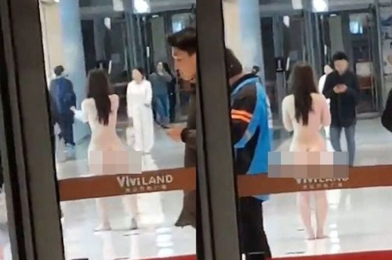  China's strange trend?A long-haired girl covered her face with her hands while walking in a shopping mall.  Suspicion of secret organization on Internet, police refute rumors

