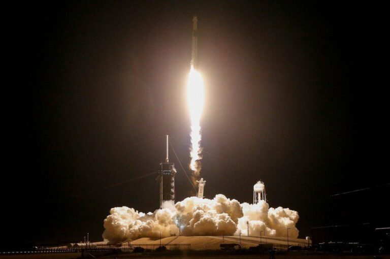 SpaceX mission launches to send 4 American and Russian astronauts to International Space Station

