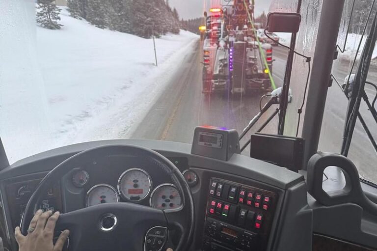 The blizzard caused another traffic jam and 50 women in Colorado were left stranded on a bus for 22 hours after running out of food and water.

